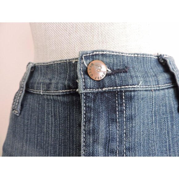 Neeso Jeans Denim Skirt Straight 34" Long Modest 15/16 Beaded Back Pockets EUC - Picture 3 of 11